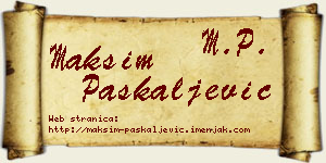 Maksim Paskaljević vizit kartica